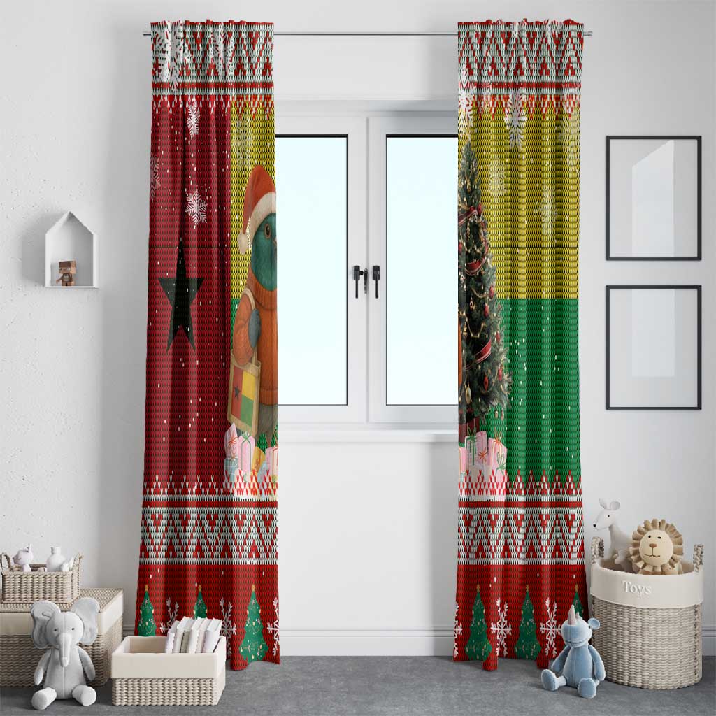 Guinea Bissau Christmas Window Curtain Santa Penguin Christmas Tree and Snowflake - African Pride