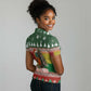 Guinea Bissau Christmas Women Polo Shirt Santa Penguin Christmas Tree and Snowflake - African Pride