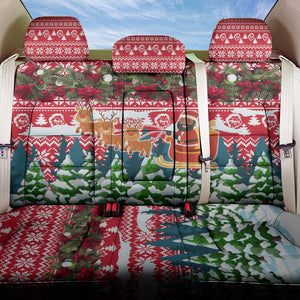 Guinea Bissau Christmas Back Car Seat Cover Santa Sleigh Reindeer Forest and National Flag - African Pride