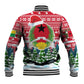 Guinea Bissau Christmas Baseball Jacket Santa Sleigh Reindeer Forest and National Flag - African Pride