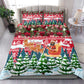 Guinea Bissau Christmas Bedding Set Santa Sleigh Reindeer Forest and National Flag - African Pride
