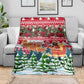 Guinea Bissau Christmas Blanket Santa Sleigh Reindeer Forest and National Flag - African Pride