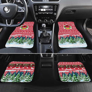 Guinea Bissau Christmas Car Mats Santa Sleigh Reindeer Forest and National Flag - African Pride