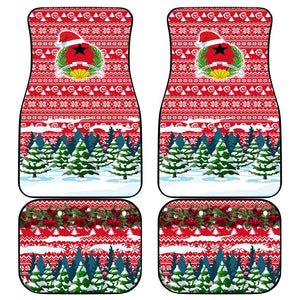 Guinea Bissau Christmas Car Mats Santa Sleigh Reindeer Forest and National Flag - African Pride