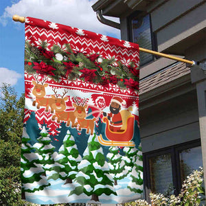 Guinea Bissau Christmas Garden Flag Santa Sleigh Reindeer Forest and National Flag - African Pride