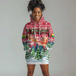 Guinea Bissau Christmas Hoodie Dress Santa Sleigh Reindeer Forest and National Flag - African Pride