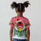 Guinea Bissau Christmas Kid T shirt Santa Sleigh Reindeer Forest and National Flag - African Pride