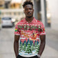 Guinea Bissau Christmas Polo Shirt Santa Sleigh Reindeer Forest and National Flag - African Pride