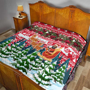 Guinea Bissau Christmas Quilt Santa Sleigh Reindeer Forest and National Flag - African Pride