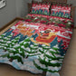 Guinea Bissau Christmas Quilt Bed Set Santa Sleigh Reindeer Forest and National Flag - African Pride