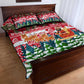 Guinea Bissau Christmas Quilt Bed Set Santa Sleigh Reindeer Forest and National Flag - African Pride