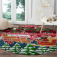Guinea Bissau Christmas Round Carpet Santa Sleigh Reindeer Forest and National Flag - African Pride