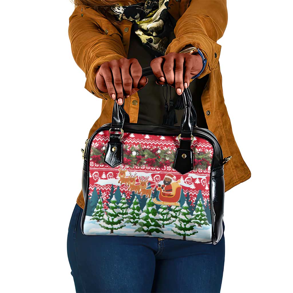 Guinea Bissau Christmas Shoulder Handbag Santa Sleigh Reindeer Forest and National Flag - African Pride