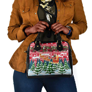 Guinea Bissau Christmas Shoulder Handbag Santa Sleigh Reindeer Forest and National Flag - African Pride