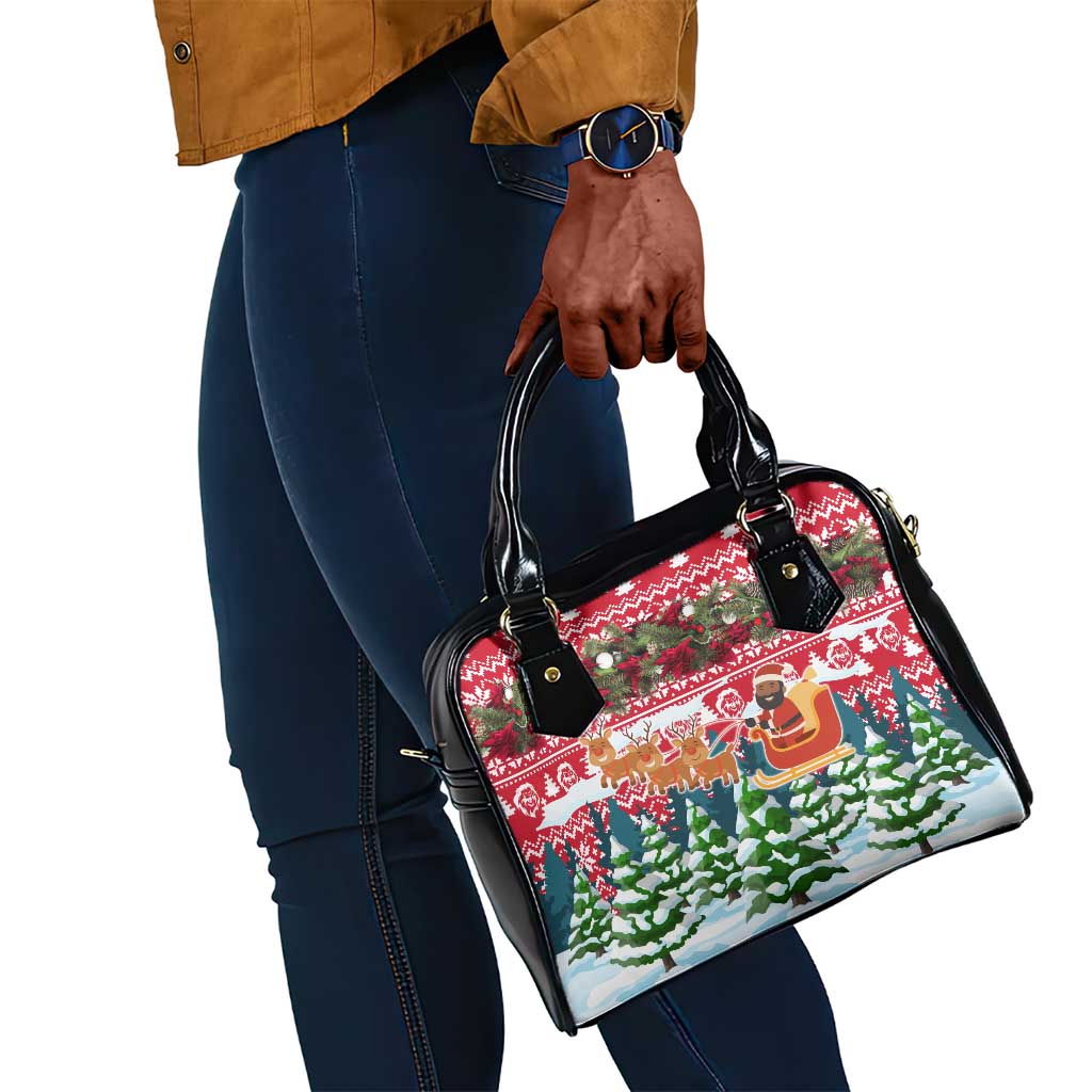 Guinea Bissau Christmas Shoulder Handbag Santa Sleigh Reindeer Forest and National Flag - African Pride