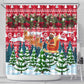 Guinea Bissau Christmas Shower Curtain Santa Sleigh Reindeer Forest and National Flag - African Pride