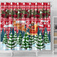Guinea Bissau Christmas Shower Curtain Santa Sleigh Reindeer Forest and National Flag - African Pride