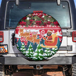 Guinea Bissau Christmas Spare Tire Cover Santa Sleigh Reindeer Forest and National Flag - African Pride