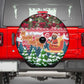 Guinea Bissau Christmas Spare Tire Cover Santa Sleigh Reindeer Forest and National Flag - African Pride