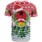 Guinea Bissau Christmas T shirt Santa Sleigh Reindeer Forest and National Flag - African Pride