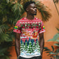 Guinea Bissau Christmas T shirt Santa Sleigh Reindeer Forest and National Flag - African Pride