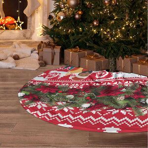 Guinea Bissau Christmas Tree Skirt Santa Sleigh Reindeer Forest and National Flag - African Pride