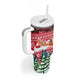 Guinea Bissau Christmas Tumbler With Handle Santa Sleigh Reindeer Forest and National Flag - African Pride