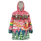 Guinea Bissau Christmas Wearable Blanket Hoodie Santa Sleigh Reindeer Forest and National Flag - African Pride