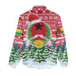 Guinea Bissau Christmas Women Casual Shirt Santa Sleigh Reindeer Forest and National Flag - African Pride