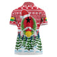 Guinea Bissau Christmas Women Polo Shirt Santa Sleigh Reindeer Forest and National Flag - African Pride