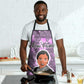 Rosa Parks Apron Purple Floral Pattern Civil Rights Tribute Bold Name Repeated Text Design - African Pride