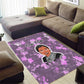 Rosa Parks Area Rug Purple Floral Pattern Civil Rights Tribute Bold Name Repeated Text Design - African Pride