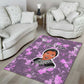 Rosa Parks Area Rug Purple Floral Pattern Civil Rights Tribute Bold Name Repeated Text Design - African Pride