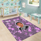 Rosa Parks Area Rug Purple Floral Pattern Civil Rights Tribute Bold Name Repeated Text Design - African Pride