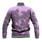 Rosa Parks Baseball Jacket Purple Floral Pattern Civil Rights Tribute Bold Name Repeated Text Design - African Pride