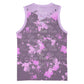 Rosa Parks Basketball Jersey Purple Floral Pattern Civil Rights Tribute Bold Name Repeated Text Design - African Pride
