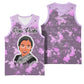 Rosa Parks Basketball Jersey Purple Floral Pattern Civil Rights Tribute Bold Name Repeated Text Design - African Pride