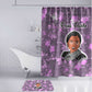 Rosa Parks Bathroom Set Purple Floral Pattern Civil Rights Tribute Bold Name Repeated Text Design - African Pride