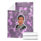 Rosa Parks Blanket Purple Floral Pattern Civil Rights Tribute Bold Name Repeated Text Design - African Pride