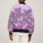 Rosa Parks Bomber Jacket Purple Floral Pattern Civil Rights Tribute Bold Name Repeated Text Design - African Pride