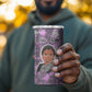 Rosa Parks 4 in 1 Can Cooler Tumbler Purple Floral Pattern Civil Rights Tribute Bold Name Repeated Text Design - African Pride