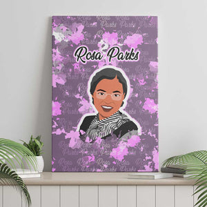 Rosa Parks Canvas Wall Art Purple Floral Pattern Civil Rights Tribute Bold Name Repeated Text Design - African Pride