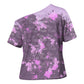 Rosa Parks Cross Shoulder Shirt Purple Floral Pattern Civil Rights Tribute Bold Name Repeated Text Design - African Pride