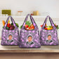 Rosa Parks Grocery Bag Purple Floral Pattern Civil Rights Tribute Bold Name Repeated Text Design - African Pride