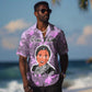 Rosa Parks Hawaiian Shirt Purple Floral Pattern Civil Rights Tribute Bold Name Repeated Text Design TS04
