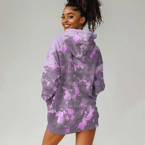 Rosa Parks Hoodie Dress Purple Floral Pattern Civil Rights Tribute Bold Name Repeated Text Design - African Pride