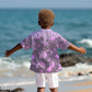 Rosa Parks Kid Hawaiian Shirt Purple Floral Pattern Civil Rights Tribute Bold Name Repeated Text Design TS04