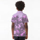 Rosa Parks Kid Polo Shirt Purple Floral Pattern Civil Rights Tribute Bold Name Repeated Text Design TS04