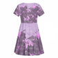 Rosa Parks Kid Short Sleeve Dress Purple Floral Pattern Civil Rights Tribute Bold Name Repeated Text Design TS04