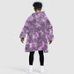Rosa Parks Kid Wearable Blanket Hoodie Purple Floral Pattern Civil Rights Tribute Bold Name Repeated Text Design - African Pride